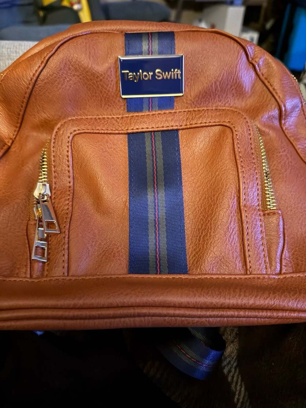 Taylor Swift Official Merchandise Brown Faux Leather Mini Backpack
